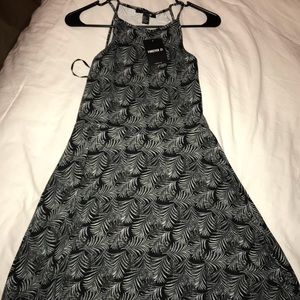 black and white print skater dress